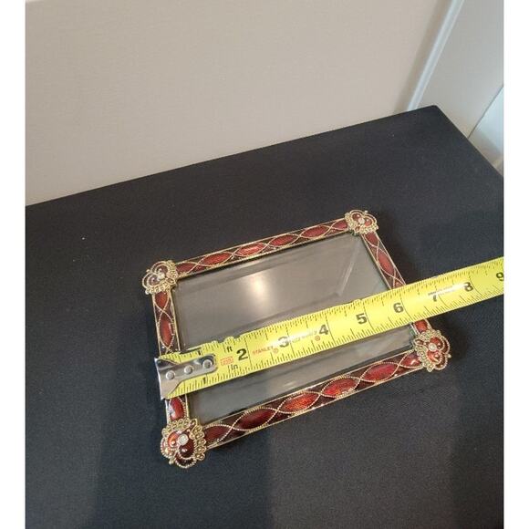 Ornate Red and Gold-Tone Metal Picture Frame - 6.5" x 4.5" - Picture 7 of 9